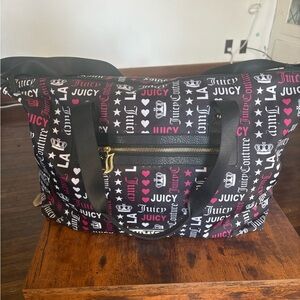 JUICY COUTURE LARGE NYLON WEEKENDER GOODSPORT OVERNIGHT DUFFEL BLACK LOGO